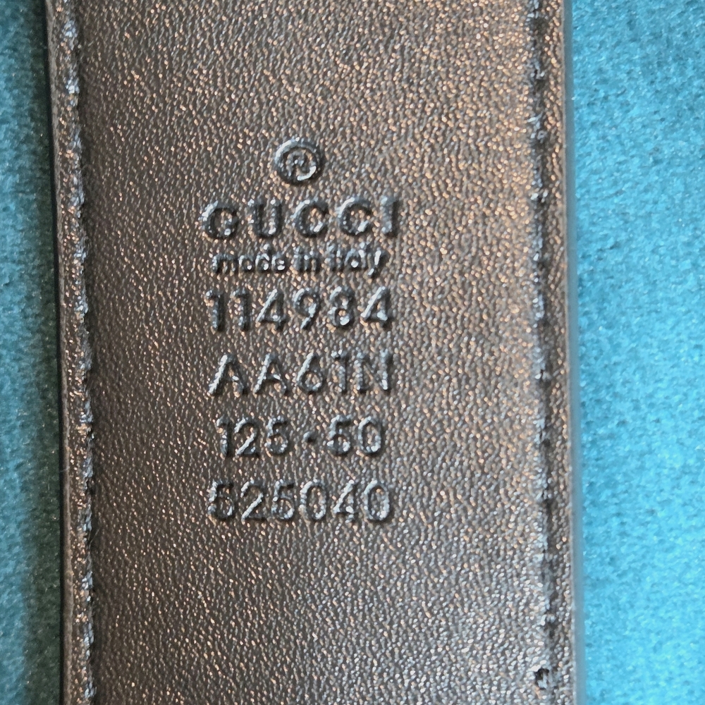 Gucci Matte Black Double G Leather Belt 125/ 50 - Picture 4 of 4